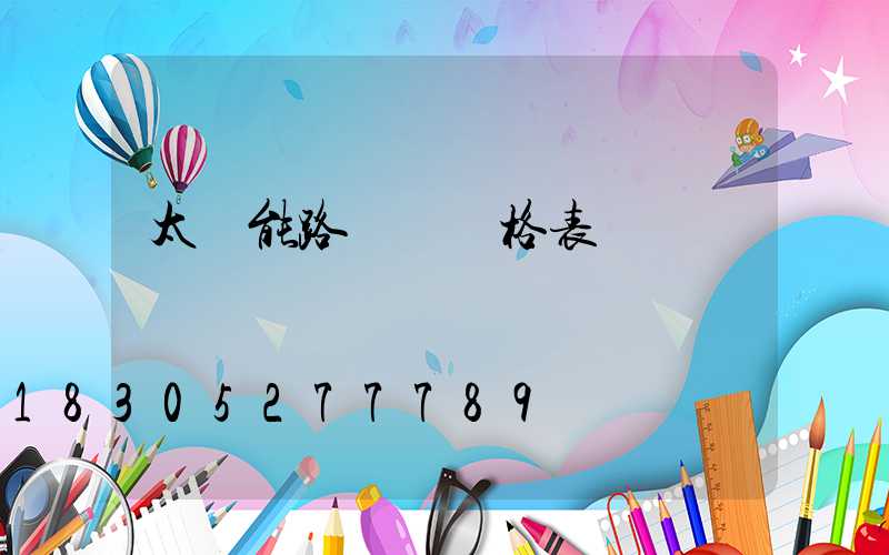 太陽能路燈 價格表